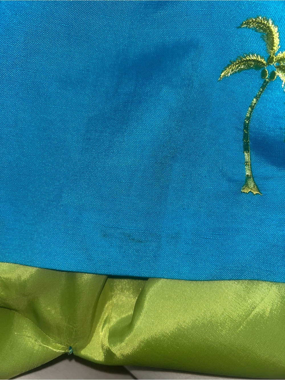 Talbots women’s size 8 blue linen blend palm tree embroidered dress New - Picture 9 of 9